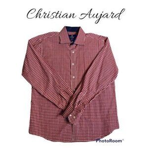 Christian Aujard Gingham Button Down Shirt Size L